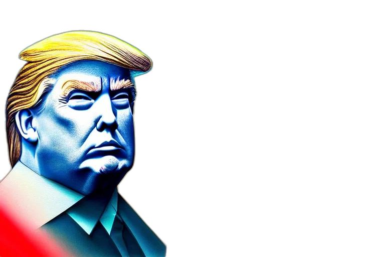 mask, face, comic book art, concept art, 3d render, cartoon, trump, fantasy transparent PNG cut-out