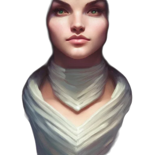 face, mask, dress, staff, fantasy art, concept art, photorealistic, 3d render transparent PNG cut-out