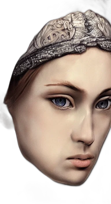 face, crown, photorealistic, oil painting transparent PNG cut-out