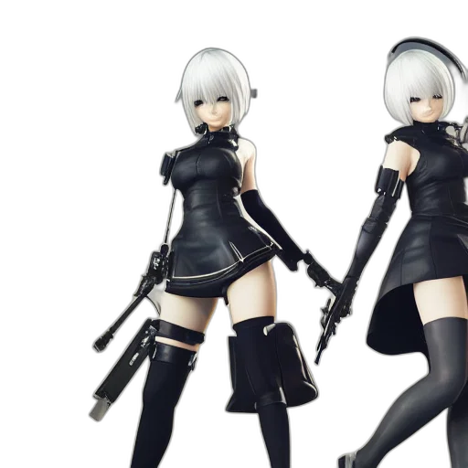 3d render, concept art, cyberpunk, fantasy art, monochrome, photo, nier, automata transparent PNG cut-out