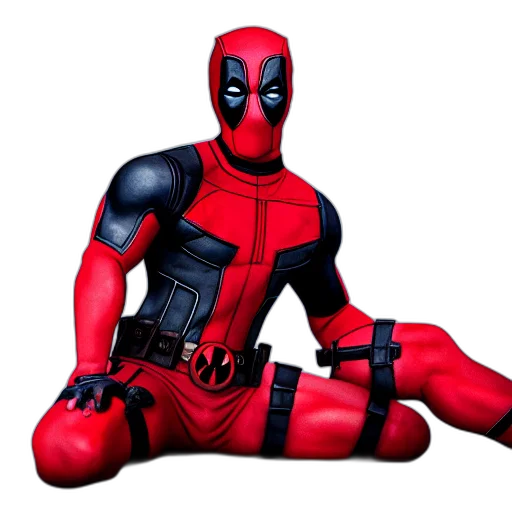 comic book art, concept art, 3d render, full, body, pose, photograph, deadpool transparent PNG cut-out
