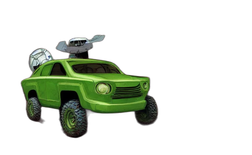 car, robot, 3d render, concept art transparent PNG cut-out