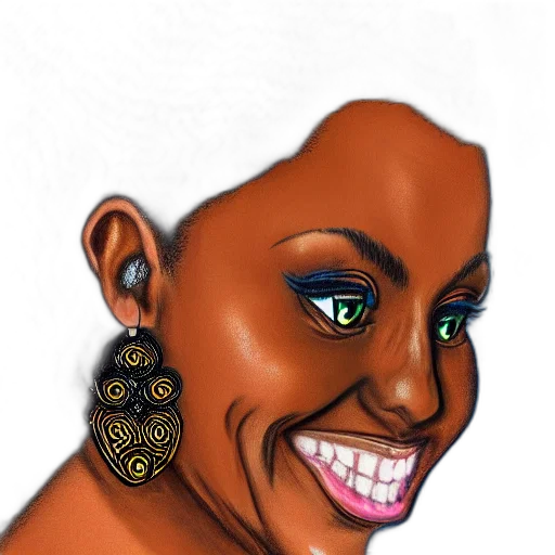 face, jewelry, mask, creature, photorealistic, cartoon, fantasy art, watercolor transparent PNG cut-out
