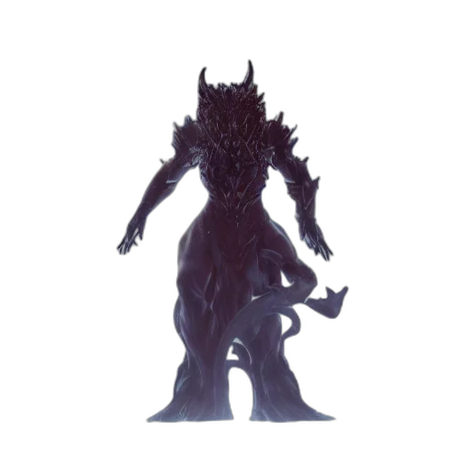 creature, dragon, mask, staff, concept art, 3d render, fantasy art, pixel art transparent PNG cut-out