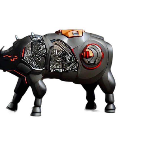 animal, concept art, 3d render, fantasy art, giant, robotic, bull, style transparent PNG cut-out