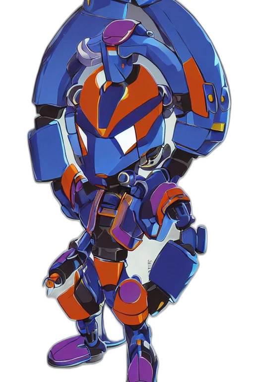 robot, mask, weapon, jacket, 3d render, concept art, pixel art, anime transparent PNG cut-out