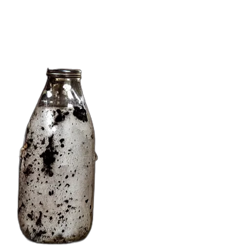bottle, dress, food, hair, photorealistic, 3d render, concept art, dark transparent PNG cut-out