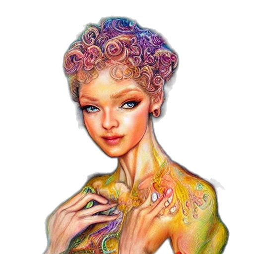 jewelry, dress, crown, fantasy art, photorealistic, watercolor, concept art, pastel transparent PNG cut-out