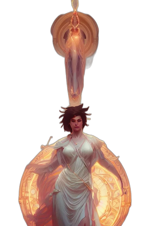 staff, dragon, creature, dress transparent PNG cut-out