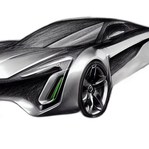 car, concept art, 3d render, concept, pencil, drawing, new, sport transparent PNG cut-out