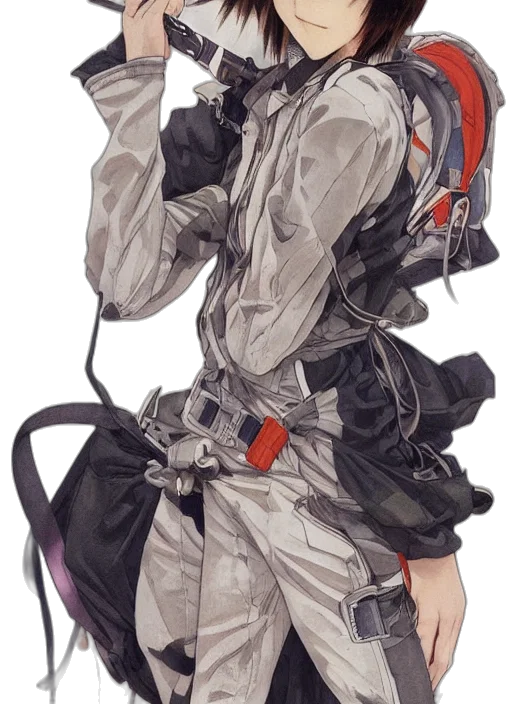 jacket, staff, weapon, dress transparent PNG cut-out