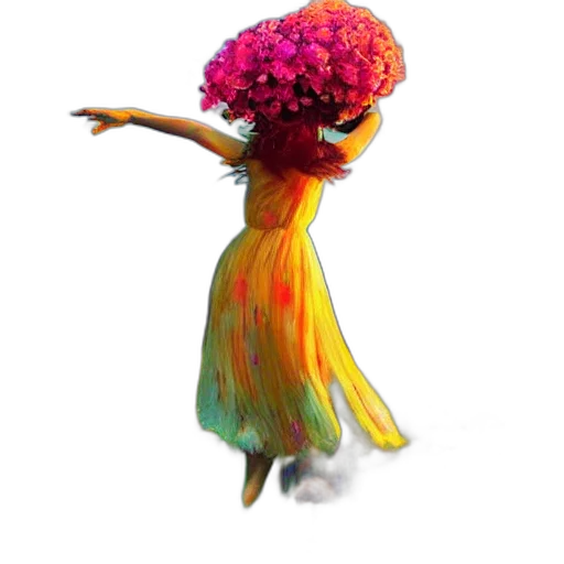dress, flower, hair, crown transparent PNG cut-out
