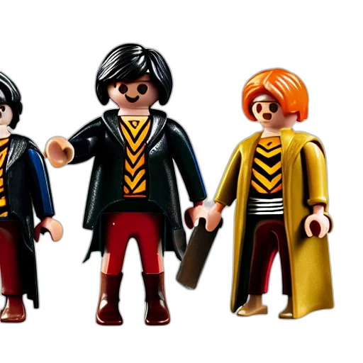3d render, concept art, epic, professional, harry, potter, playmobil, figure transparent PNG cut-out
