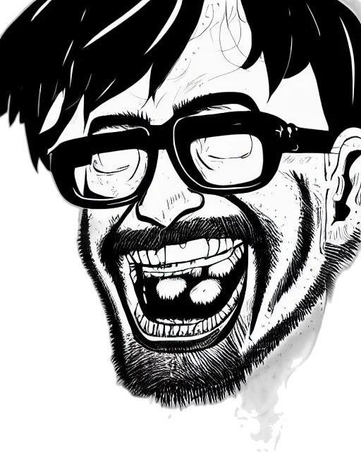 face, cartoon, comic book art, pencil sketch transparent PNG cut-out