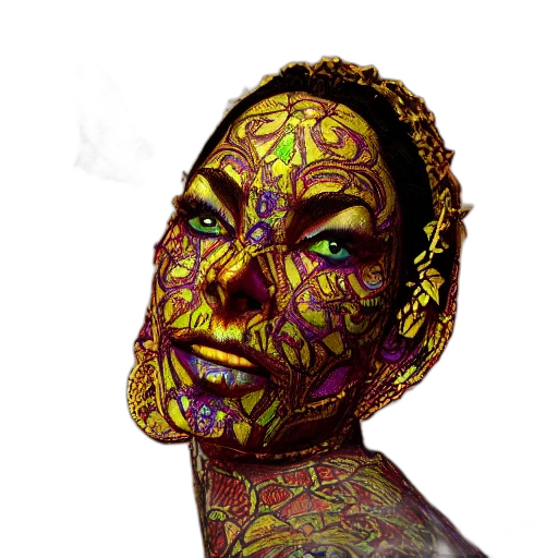 face, mask, jewelry, photorealistic transparent PNG cut-out