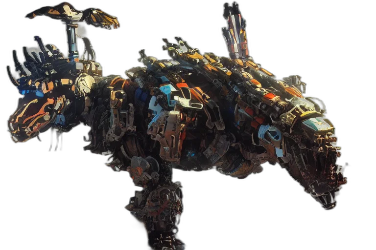 robot, animal, weapon, dragon, concept art, 3d render, bristleback, machine transparent PNG cut-out