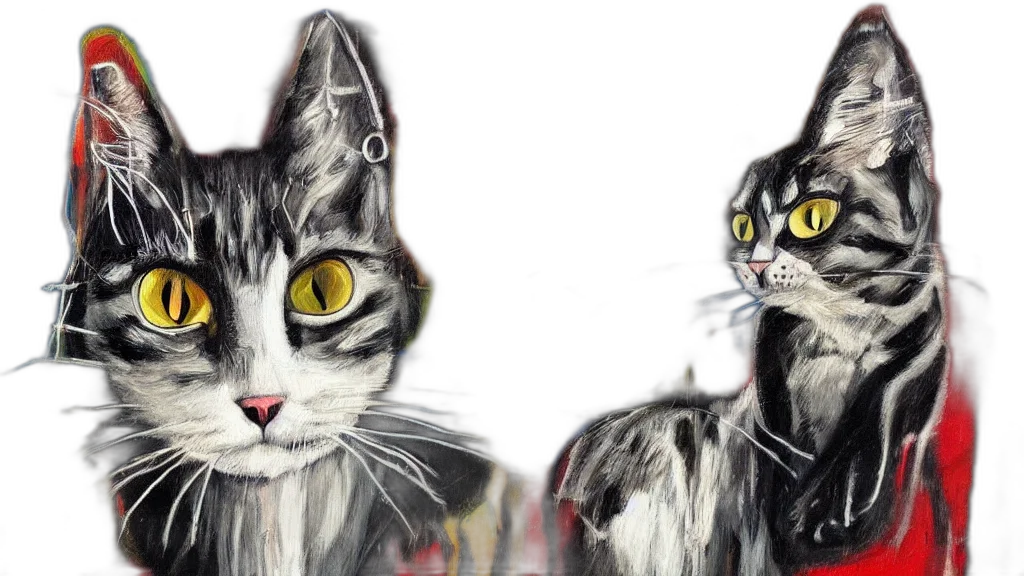 photorealistic, oil painting, concept art, 3d render, original, artwork, cat, jean transparent PNG cut-out