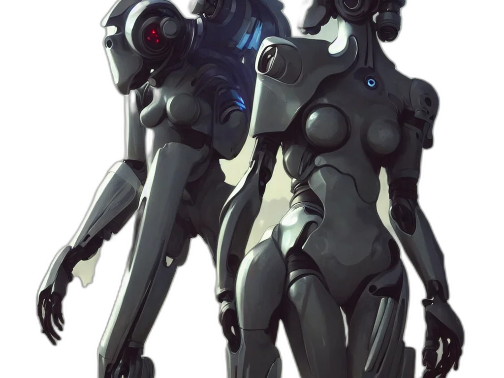 robot, weapon, concept art, cyberpunk transparent PNG cut-out