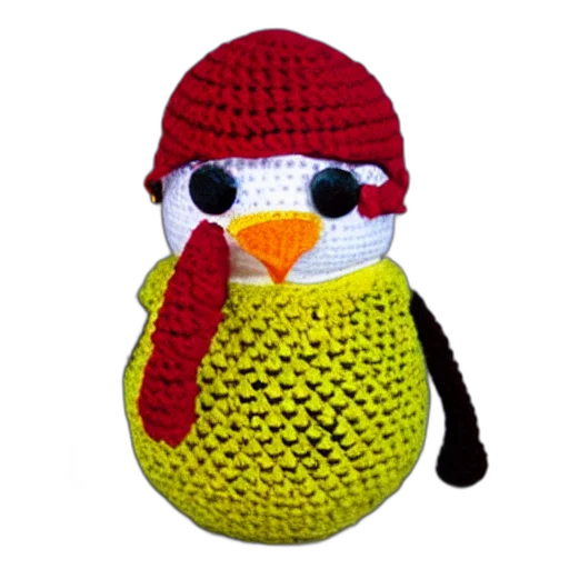 hat, crocheted, penguin, doll transparent PNG cut-out