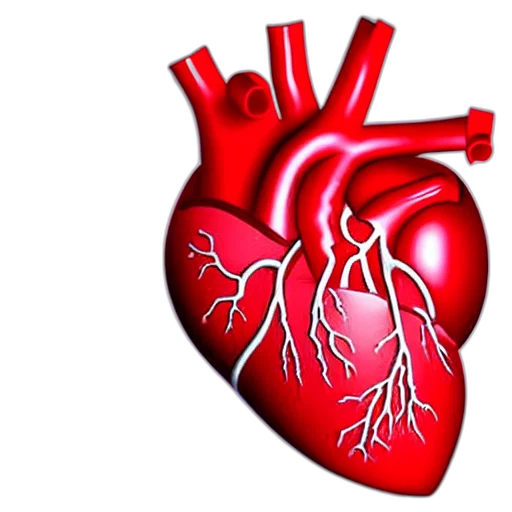 close, anatomical, model, human, heart, made, transparent, red transparent PNG cut-out