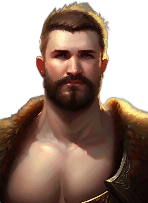 face, jacket, fantasy art, oil painting, concept art, photorealistic, golden, earth tones transparent PNG cut-out