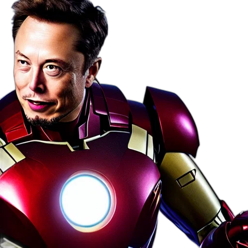 comic book art, elon, musk, iron transparent PNG cut-out