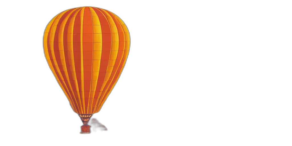 3d render, hot, air, balloon, city, castle, clouds, art transparent PNG cut-out