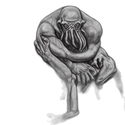 creature, mask, animal, concept art, pencil sketch, fantasy art, photorealistic, cthulhu transparent PNG cut-out