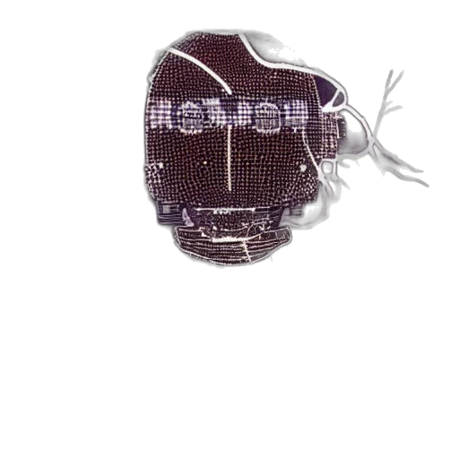 jewelry, crown, mask, robot, 3d render, cyberpunk, vaporwave, growing transparent PNG cut-out