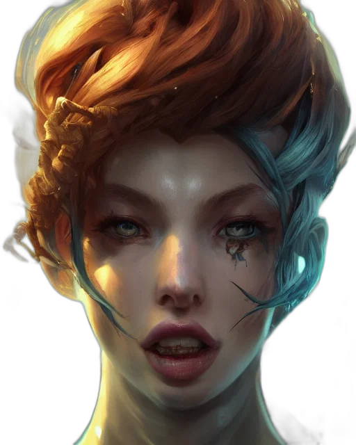 face, mask, crown, staff, fantasy art, concept art, cyberpunk, photorealistic transparent PNG cut-out