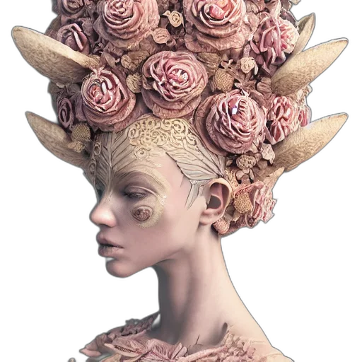 crown, hat, mask, face, concept art, fantasy art, 3d render, photorealistic transparent PNG cut-out