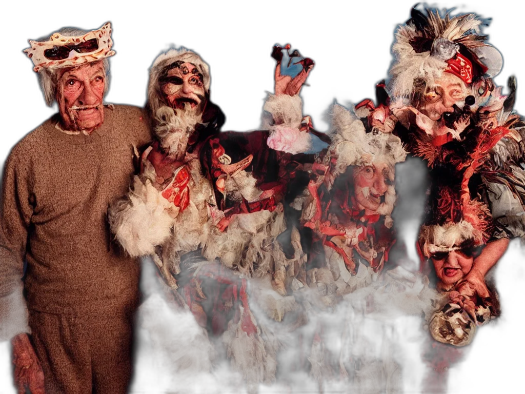 mask, snow, couple, grandparents, years, old, wearing, cursed transparent PNG cut-out