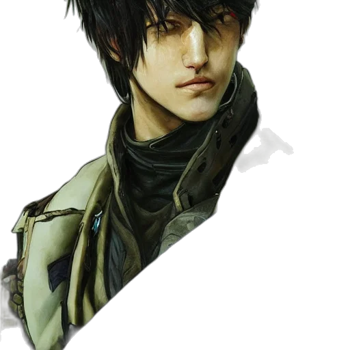 face, dragon, jacket, hair transparent PNG cut-out