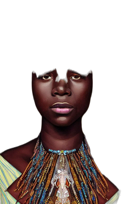 face, jewelry, mask, crown, concept art, photorealistic, fantasy art, comic book art transparent PNG cut-out