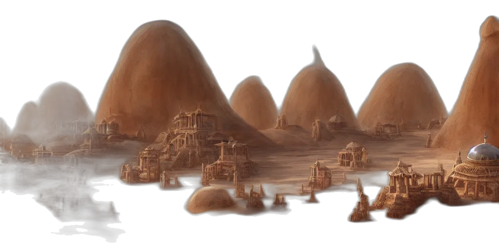 concept art, fantasy art, 3d render, photorealistic, fog, snow, outer space, city street transparent PNG cut-out