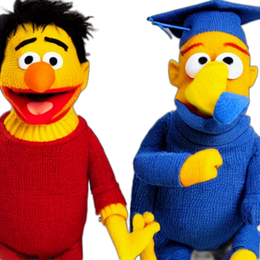 3d render, bert, ernie, community transparent PNG cut-out