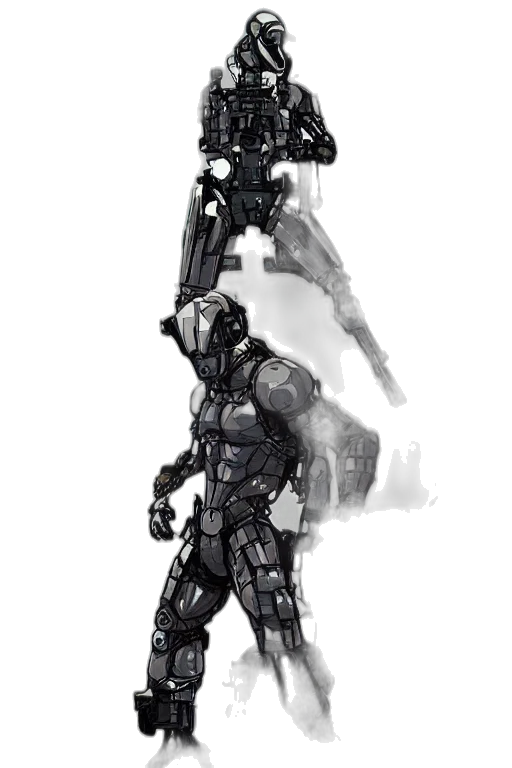 robot, weapon, staff, creature transparent PNG cut-out