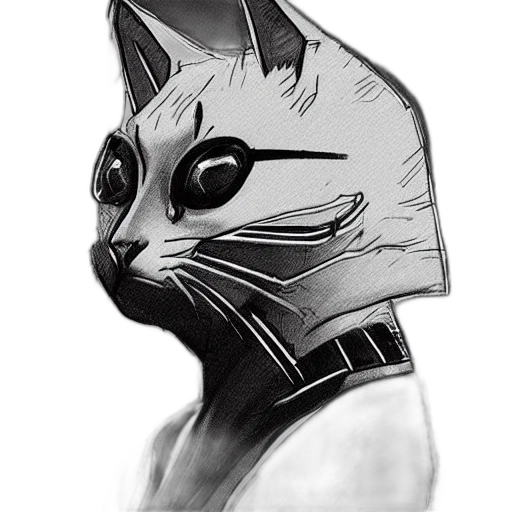 mask, animal, face, robot, concept art, comic book art, pencil sketch, fantasy art transparent PNG cut-out