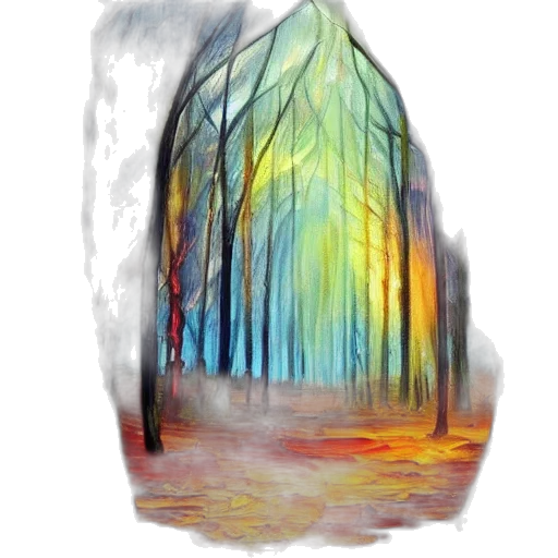 tree, dress, jacket, bottle, watercolor, fantasy art, concept art, oil painting transparent PNG cut-out