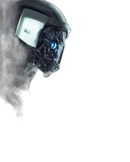 robot, car, mask, face, concept art, cyberpunk, photorealistic, 3d render transparent PNG cut-out
