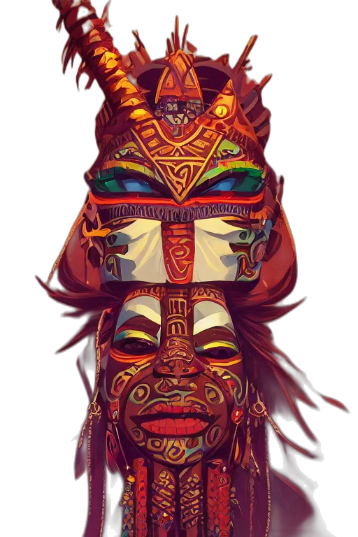 mask, face, crown, staff transparent PNG cut-out