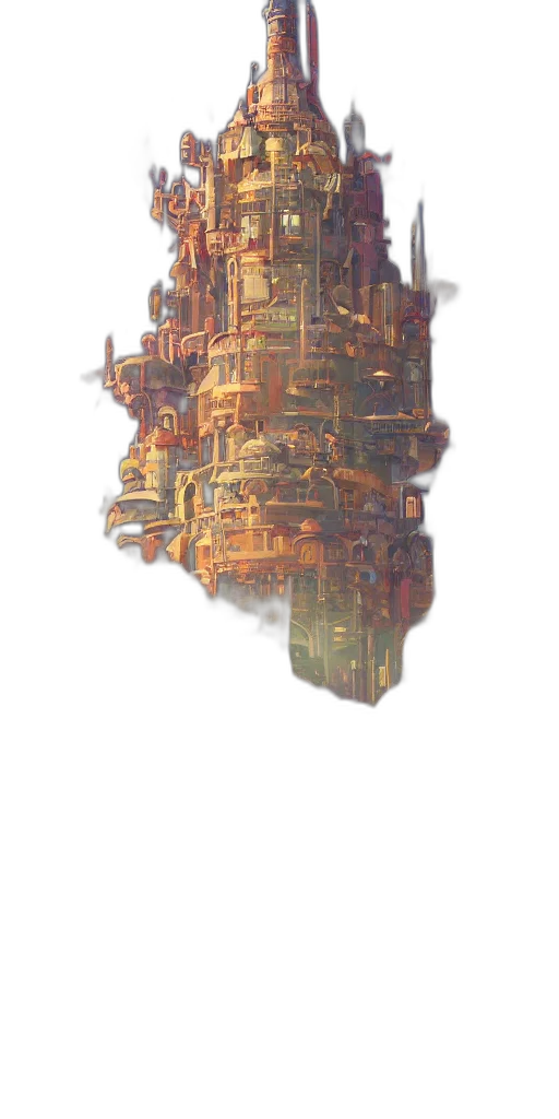 crown, robot, building, sword transparent PNG cut-out