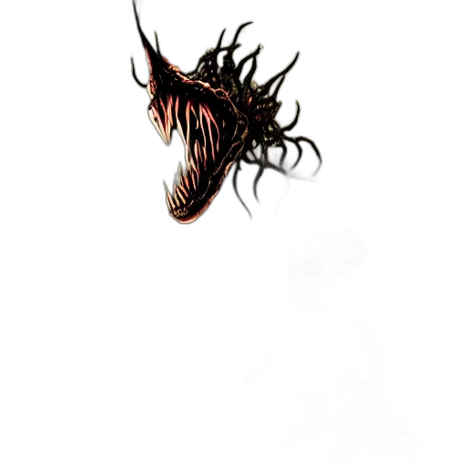 creature, dragon, hair, mask, concept art, fantasy art, comic book art, 3d render transparent PNG cut-out