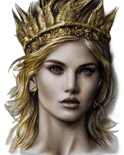 crown, jewelry, face, fantasy art transparent PNG cut-out