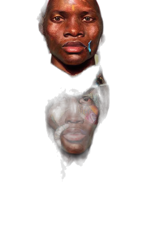 face, mask, creature, staff, photorealistic, concept art, 3d render, pixel art transparent PNG cut-out