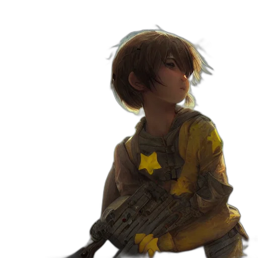weapon, staff, jacket, robot, concept art, pixel art, watercolor, cyberpunk transparent PNG cut-out