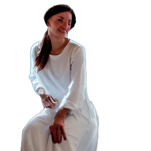 dress, staff, woman, white transparent PNG cut-out