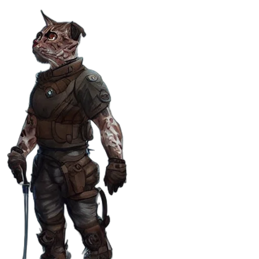 staff, creature, animal, concept art, fantasy art, cyberpunk, comic book art, earth tones transparent PNG cut-out
