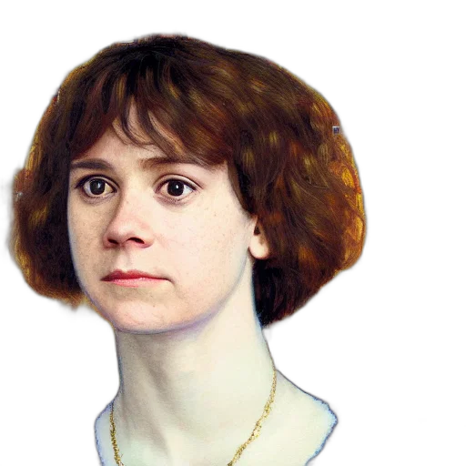 face, dress, hair, staff transparent PNG cut-out