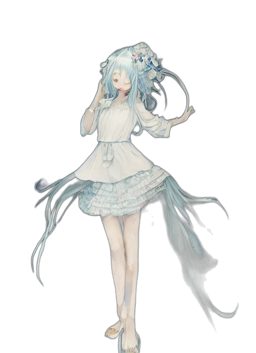 dress, staff, creature, flower transparent PNG cut-out